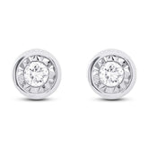 0.14ct 14k White Gold Diamond Round Stud Earring